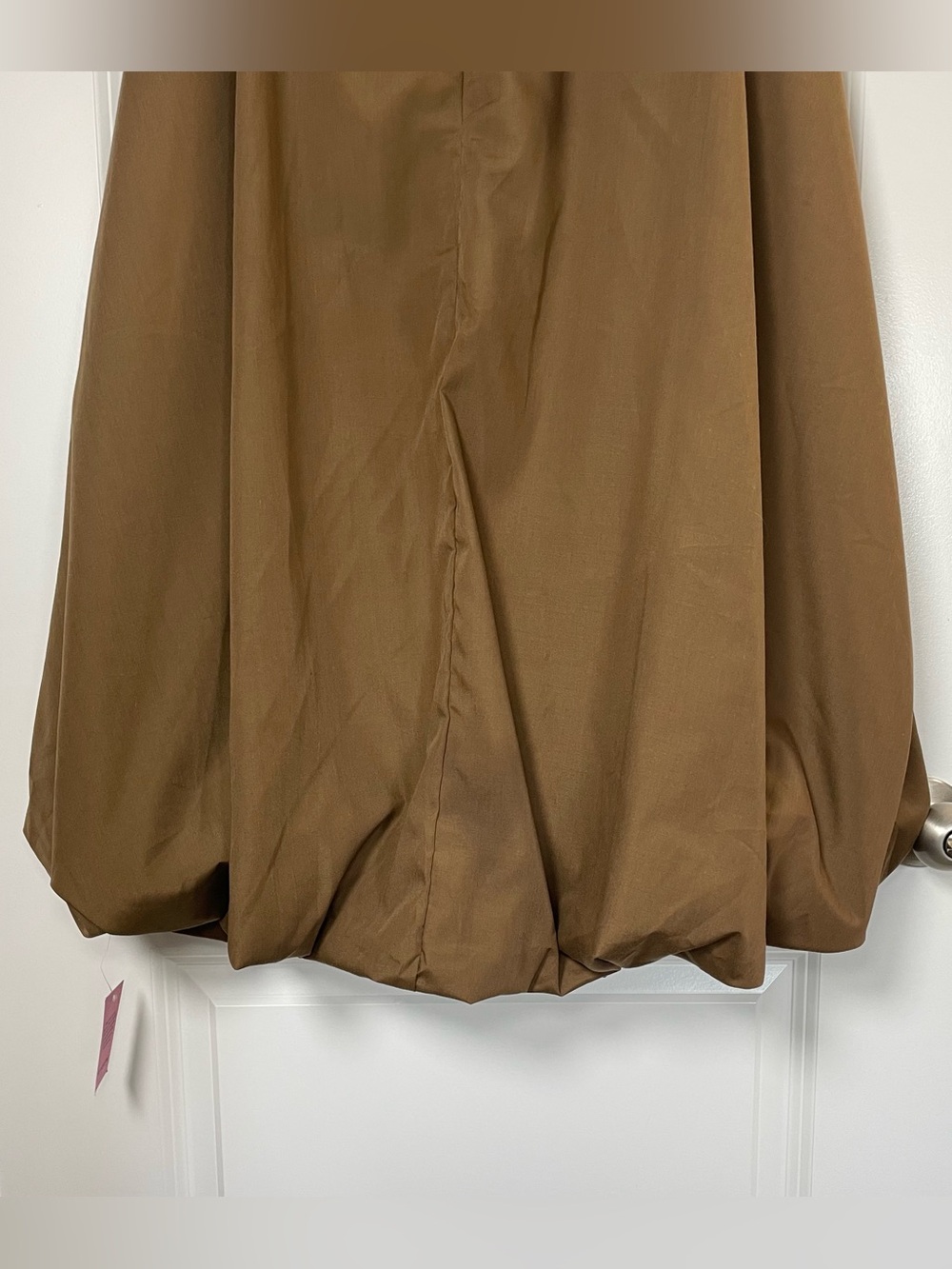 PrettyLittleThing Brown Balloon Midi Skirt High Waist Bubble Hem XS NWT - Picture 10 of 15